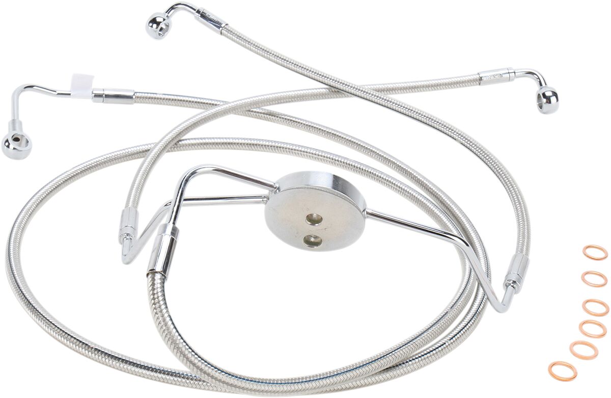 Magnum Shielding Brake Line Front Lower Dual Disc Abs Designer Stainless Polished Nature Brake Lines Hoses Stainless Magnum Shielding