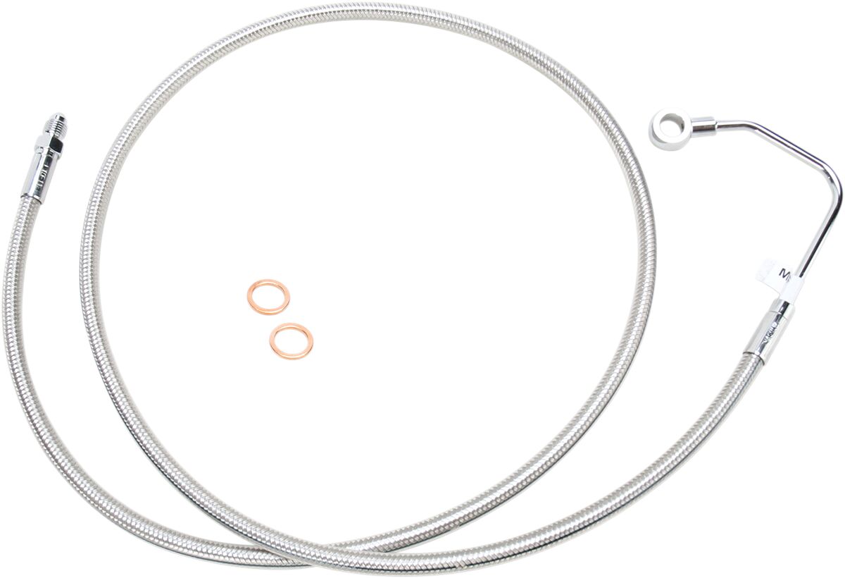 Magnum Shielding Line Brk Mid Flht Abs Pol BRAKE LINES-HOSES-STAINLESS ST Magnum Shielding