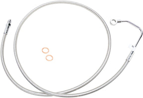 Magnum Shielding Line Brk Mid Flht Abs Pol BRAKE LINES-HOSES-STAINLESS ST Magnum Shielding