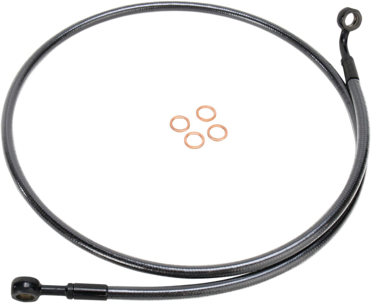 Magnum Shielding Brake Line Single Disc E Z Align Chrome Black Brake Lines Hoses Stainless Magnum Shielding