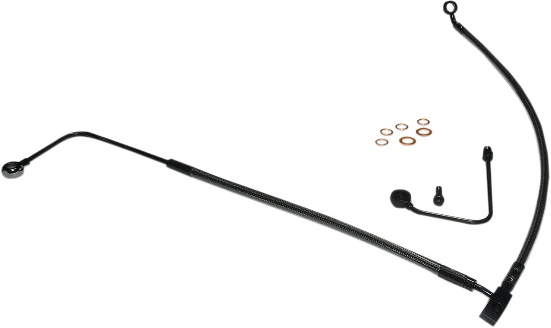 Magnum Shielding Brake Line Front Lower Designer Clear Jacket Chrome Black Brake Lines Hoses Stainless Magnum Shielding