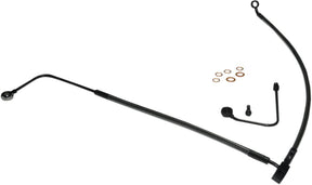 Magnum Shielding Brake Line Front Lower Designer Clear Jacket Chrome Black Brake Lines Hoses Stainless Magnum Shielding
