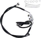 Drag Specialties Brake Line Stainess Steel Black Coated Front/Upper/Lower Extended +4" Brake Lines Hoses Stainless Drag Specialties