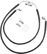 Drag Specialties Brake Line Stainess Steel Black Coated Front/Upper/Lower Extended +8" Brake Lines Hoses Stainless Drag Specialties