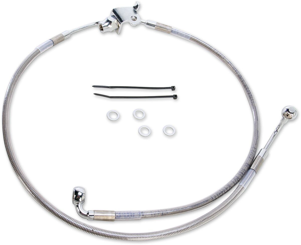 Drag Specialties Brake Line Stainess Steel Clear Coated Rear Oem Length Brake Lines Hoses Stainless Drag Specialties