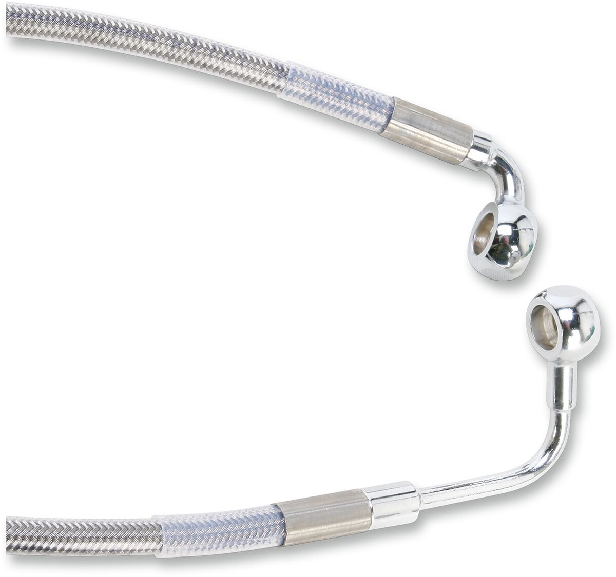 Drag Specialties Brake Line Stainess Steel Clear Coated Rear Oem Length Brake Lines Hoses Stainless Drag Specialties