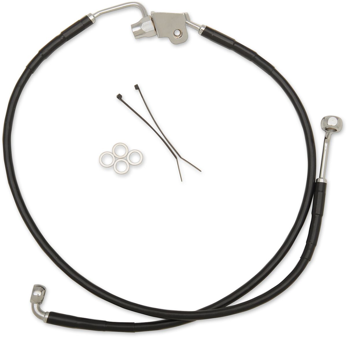 Drag Specialties Brake Line Stainess Steel Black Coated Rear Oem Length Brake Lines Hoses Stainless Drag Specialties