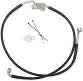 Drag Specialties Brake Line Stainess Steel Black Coated Rear Oem Length Brake Lines Hoses Stainless Drag Specialties