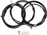 La Choppers Brakelines Black For 15 17" Ape Bars Abs Models Hd Brake Lines Hoses Stainless La Choppers