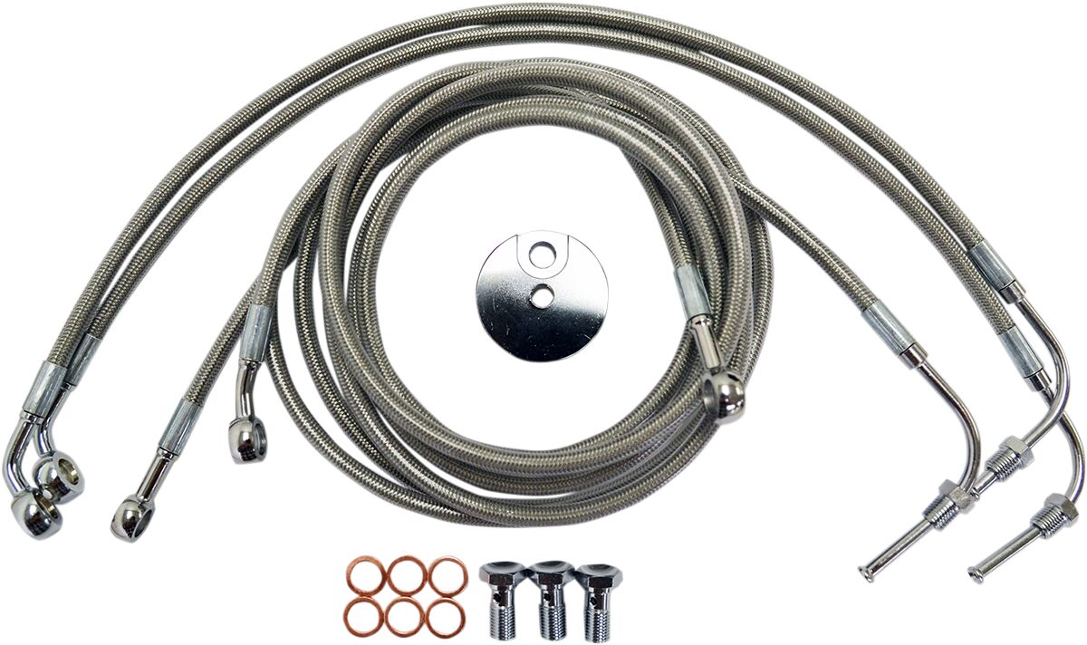La Choppers Brklines15 17 Fltr Abs Ss BRAKE LINES-HOSES-STAINLESS ST La Choppers