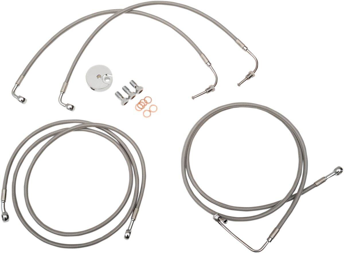 La Choppers Brklines15 17 Fltr Abs Ss BRAKE LINES-HOSES-STAINLESS ST La Choppers