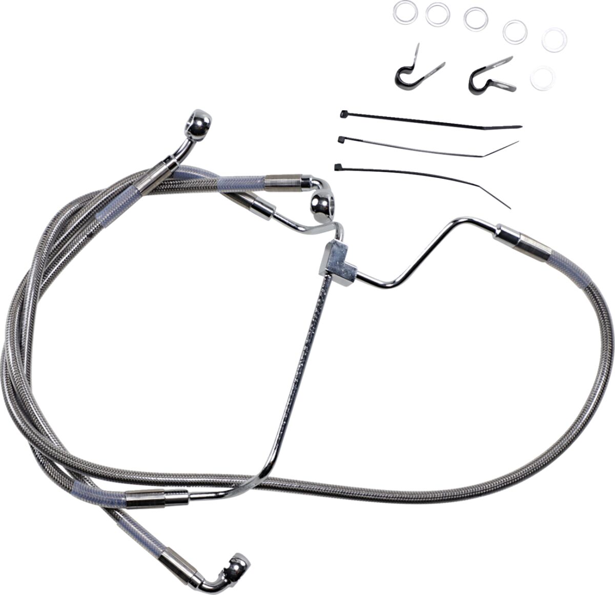 Drag Specialties Line Brk 14 16 Flht S+2 BRAKE LINES-HOSES-STAINLESS ST Drag Specialties