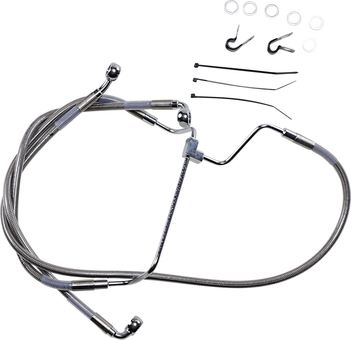 Drag Specialties Line Brk 14 16 Flht S+2 BRAKE LINES-HOSES-STAINLESS ST Drag Specialties