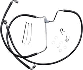 Drag Specialties Black Vinyl/Stainless Extended Length Front Brake Line Kit Brake Lines Hoses Stainless Drag Specialties