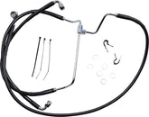 Drag Specialties Black Vinyl/Stainless Extended Length Front Brake Line Kit Brake Lines Hoses Stainless Drag Specialties