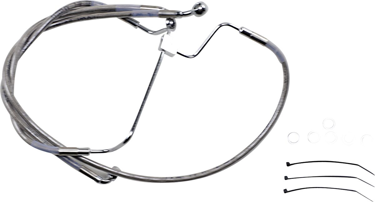 Drag Specialties Line Brk 14 16 Flht S+6 BRAKE LINES-HOSES-STAINLESS ST Drag Specialties