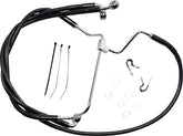 Drag Specialties Black Vinyl/Stainless Extended Length Front Brake Line Kit Brake Lines Hoses Stainless Drag Specialties