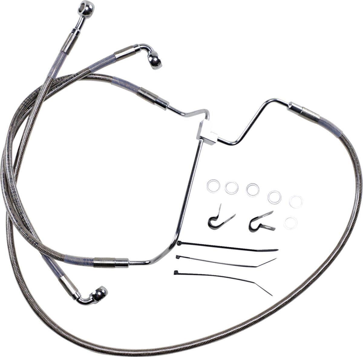 Drag Specialties Line Brk 14 16 Flht S+8 BRAKE LINES-HOSES-STAINLESS ST Drag Specialties