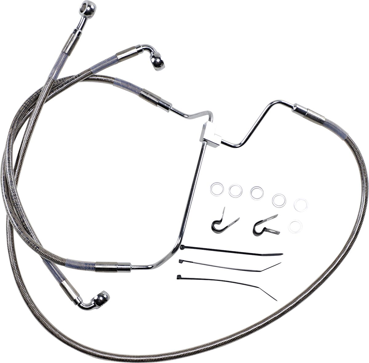 Drag Specialties Line Brk 14 16 Flht S+8 BRAKE LINES-HOSES-STAINLESS ST Drag Specialties