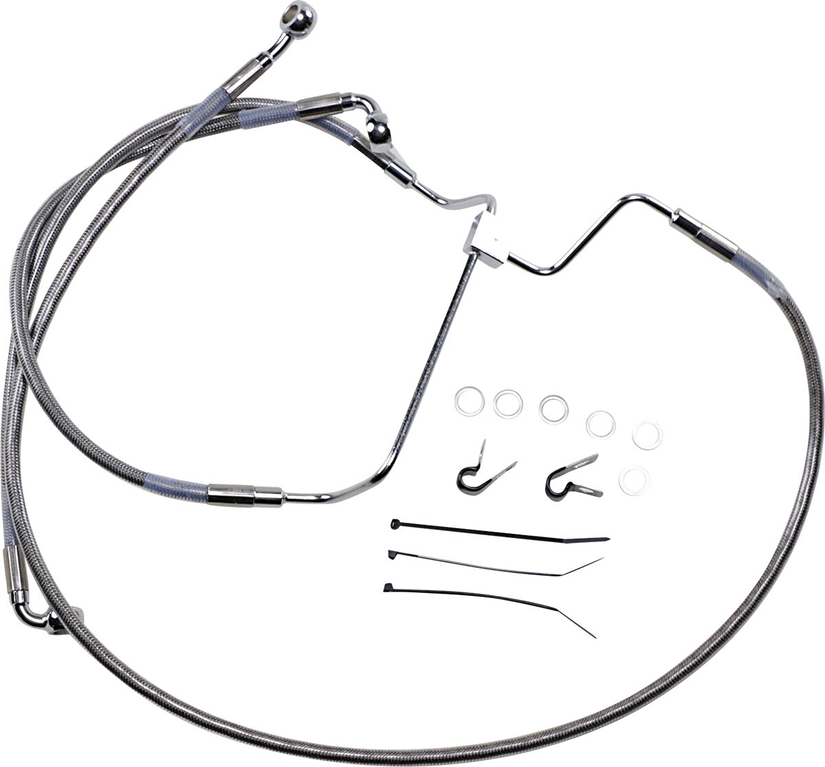Drag Specialties Line Brk 14 16 Flht S+10 BRAKE LINES-HOSES-STAINLESS ST Drag Specialties