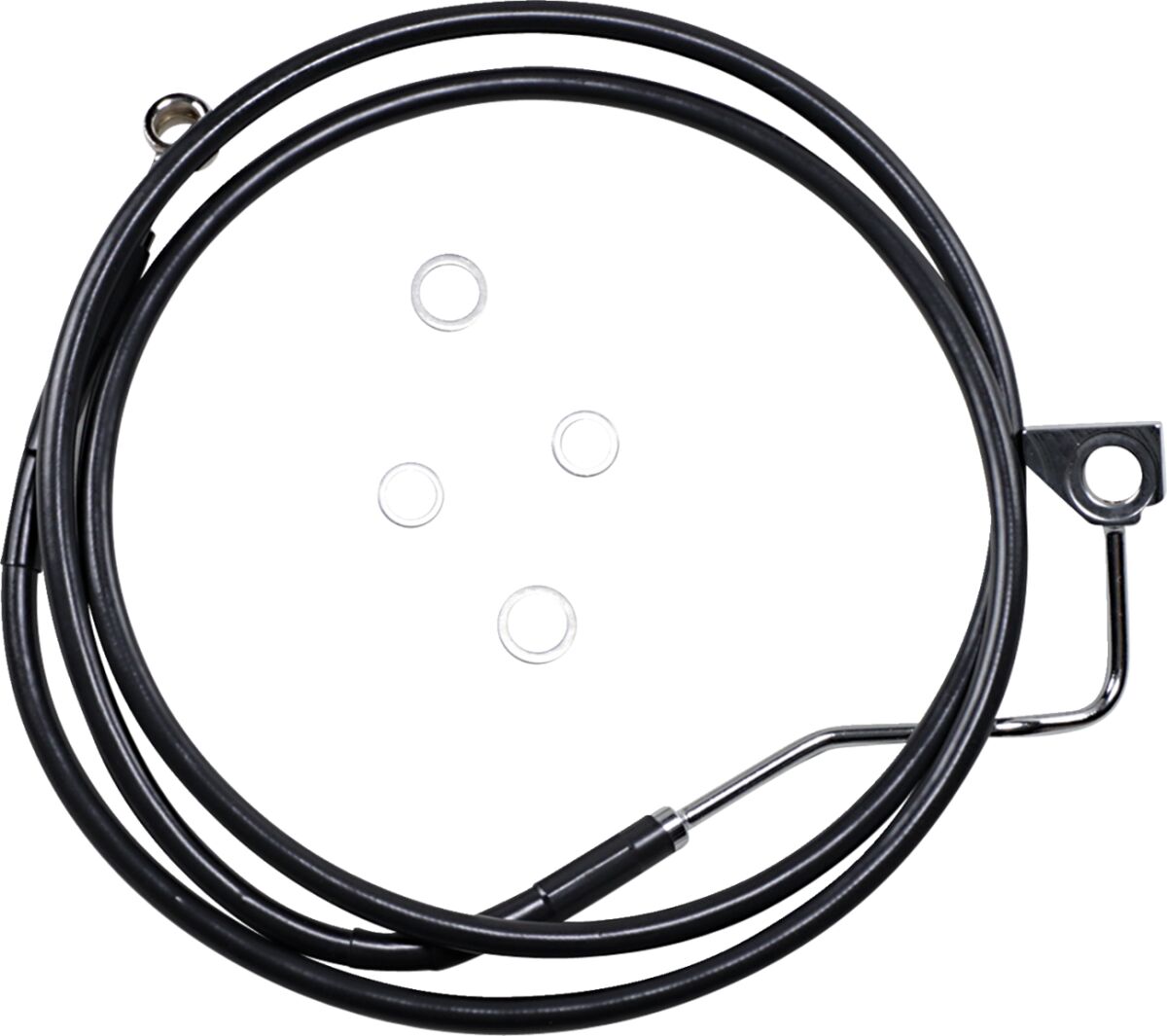 Drag Specialties Standard Length Front Black Vinyl/Stainless Steel Upper Brake Line Kit Brake Lines Hoses Stainless Drag Specialties