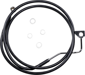 Drag Specialties Standard Length Front Black Vinyl/Stainless Steel Upper Brake Line Kit Brake Lines Hoses Stainless Drag Specialties