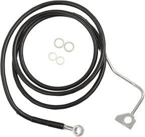 Drag Specialties Standard Length Front Black Vinyl/Stainless Steel Upper Brake Line Kit Brake Lines Hoses Stainless Drag Specialties