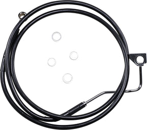 Drag Specialties Standard Length Front Black Vinyl/Stainless Steel Upper Brake Line Kit Brake Lines Hoses Stainless Drag Specialties