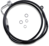 Drag Specialties Black Vinyl/Stainless Extended Length Front Brake Line Kit Brake Lines Hoses Stainless Drag Specialties