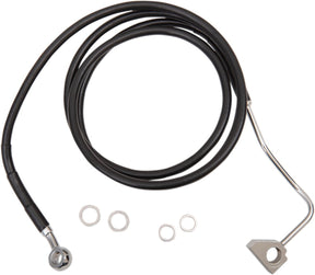 Drag Specialties Black Vinyl/Stainless Extended Length Front Brake Line Kit Brake Lines Hoses Stainless Drag Specialties