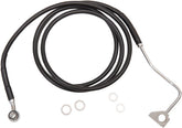 Drag Specialties Black Vinyl/Stainless Extended Length Front Brake Line Kit Brake Lines Hoses Stainless Drag Specialties