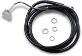 Drag Specialties Black Vinyl/Stainless Extended Length Front Brake Line Kit Brake Lines Hoses Stainless Drag Specialties