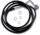 Drag Specialties Black Vinyl/Stainless Extended Length Front Brake Line Kit Brake Lines Hoses Stainless Drag Specialties