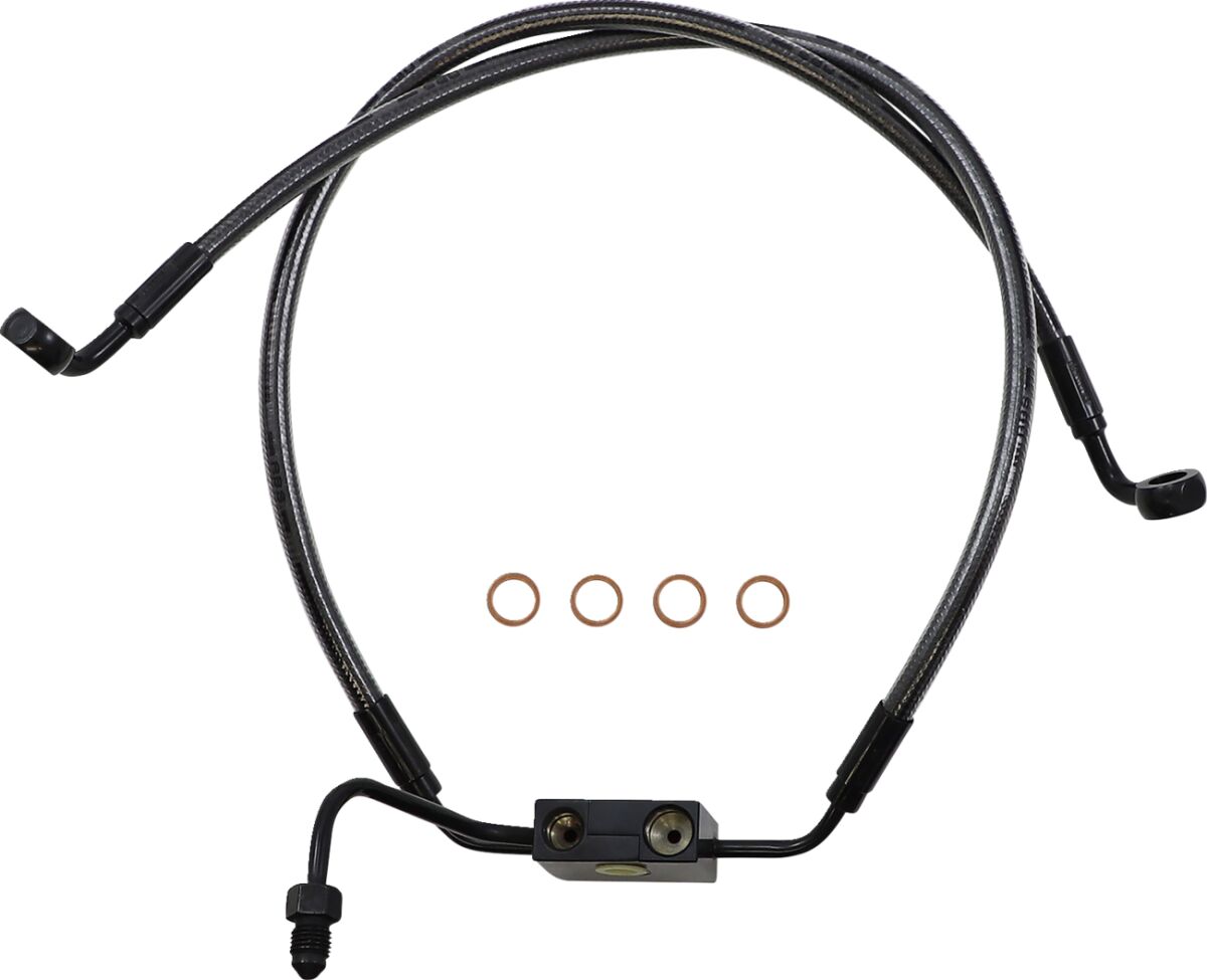 Magnum Shielding Brake Line Front Lower Dual Disc Abs Designer Chrome Black Brake Lines Hoses Stainless Magnum Shielding