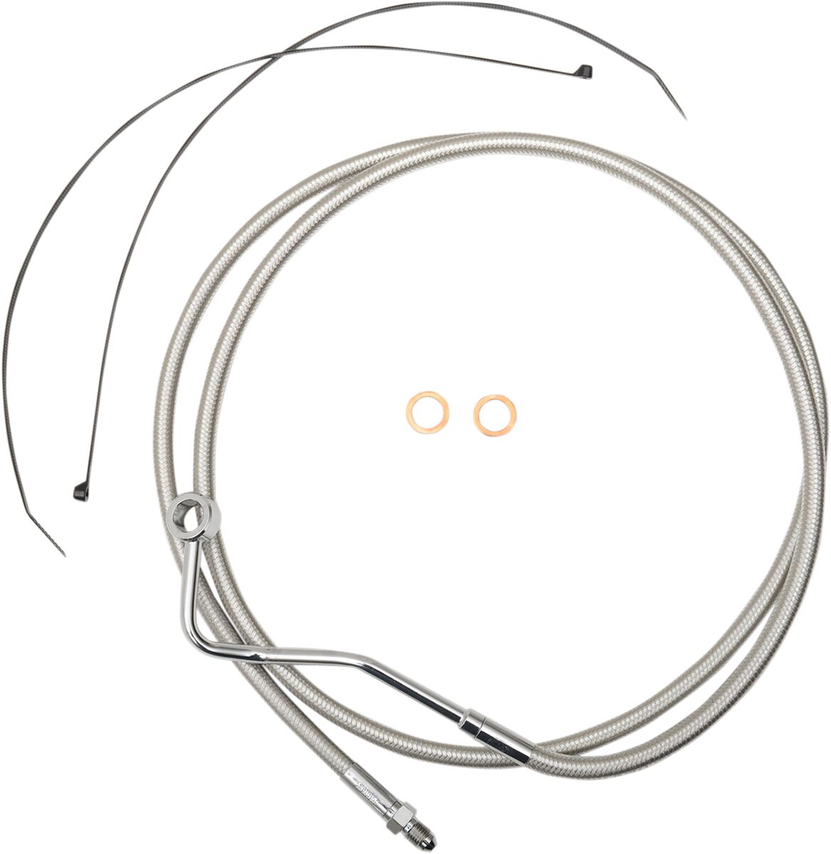 Magnum Shielding Brk Mid Line Abs Flht Pol BRAKE LINES-HOSES-STAINLESS ST Magnum Shielding