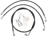 La Choppers Brake Line Black Vinyl Coated Stainless Braided For 12" 14" Ape Hangers Brake Lines Hoses Stainless La Choppers