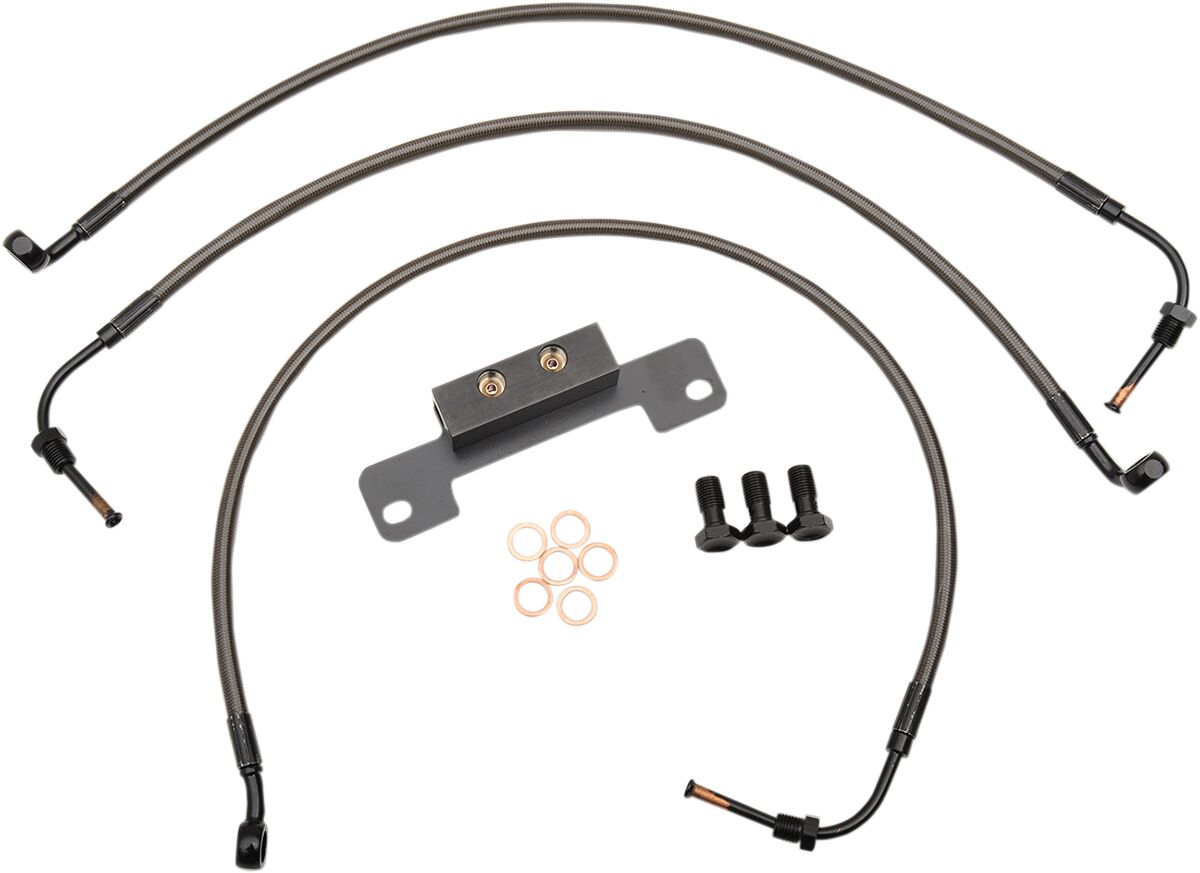 La Choppers Brkelines Mn18 20 14 16 Fl BRAKE LINES-HOSES-STAINLESS ST La Choppers