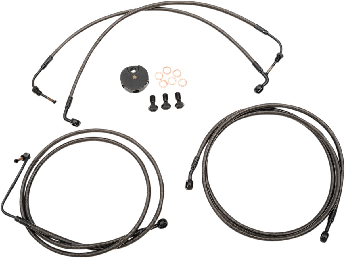 La Choppers Brkelines Mn12 14 Fl Abs BRAKE LINES-HOSES-STAINLESS ST La Choppers