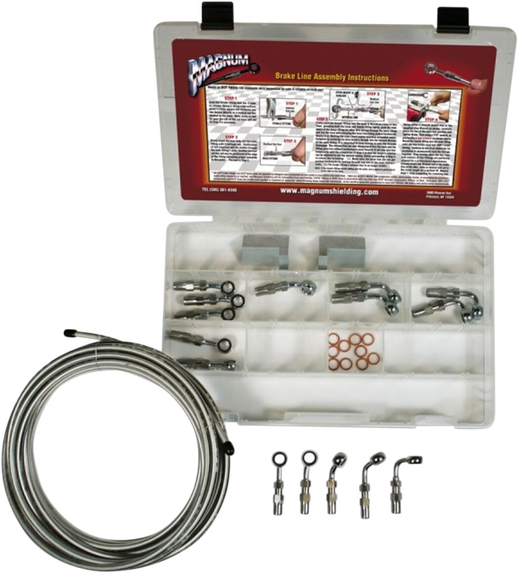 Magnum Shielding Byo Brk Line Basic Chrome BRAKE LINE HARDWARE Magnum Shielding