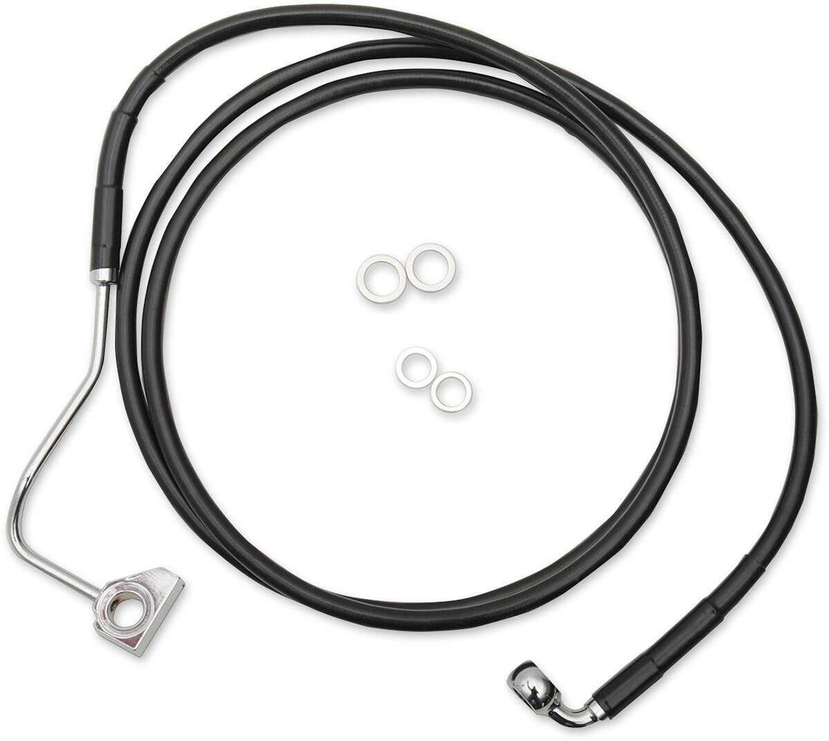 Drag Specialties Brake Line Kit Extended Upper Front Length Black Vinyl/Stainless Steel + 8" Brake Lines Hoses Stainless Drag Specialties