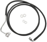 Drag Specialties Brake Line Kit Extended Upper Front Length Black Vinyl/Stainless Steel + 8" Brake Lines Hoses Stainless Drag Specialties