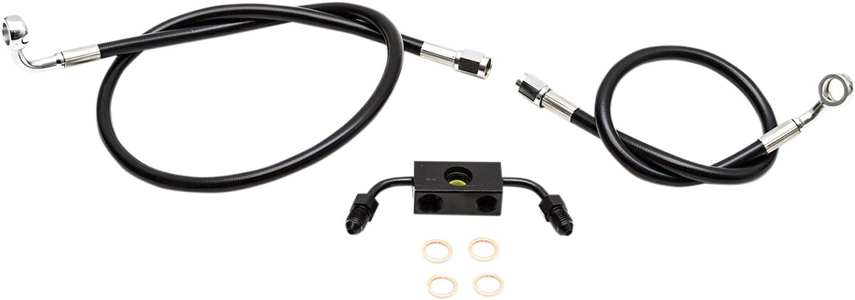 La Choppers Handlebar Cable/Brake & Clutch Line/Wire Kits And Components / Stainless Steel|Vinyl / Black Brake Lines Hoses Stainless La Choppers