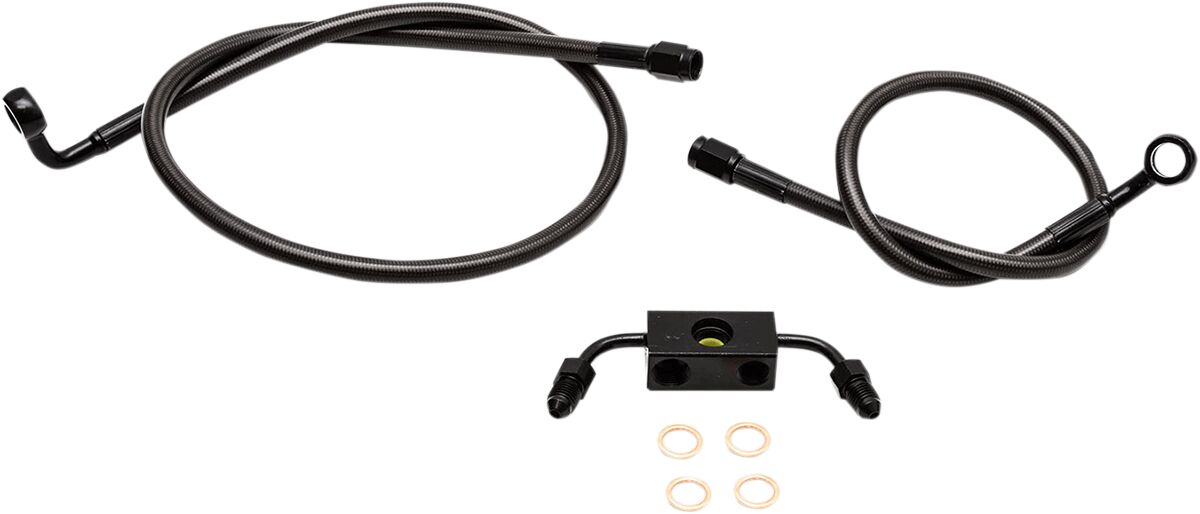 La Choppers Handlebar Cable/Brake & Clutch Line/Wire Kits And Components / Stainless Steel / Black Brake Lines Hoses Stainless La Choppers