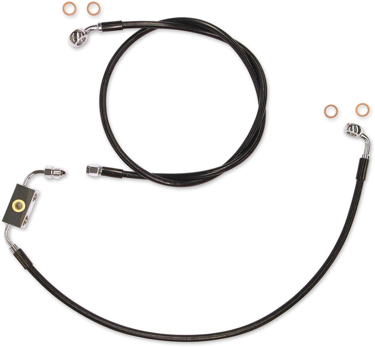 Magnum Shielding Brake Line Kit Single Disc E Z Align Xr 34" Abs Stainless Steel W/Black Coating Brake Lines Hoses Stainless Magnum Shielding