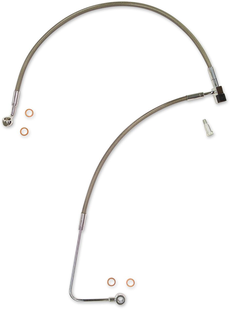 Magnum Shielding Brake Line Kit E Z Align Xr Abs Lowers Polished Chrome Braided Natural/Clear 20 1/4" Brake Lines Hoses Stainless Magnum Shielding