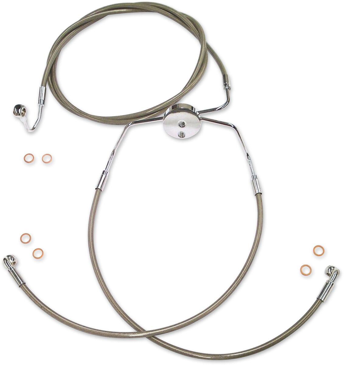 Magnum Shielding Brake Line Kit E Z Align Xr Abs Lowers Polished Chrome Braided Natural/Clear 67 1/4" Brake Lines Hoses Stainless Magnum Shielding