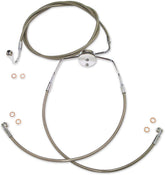Magnum Shielding Brake Line Kit E Z Align Xr Abs Lowers Polished Chrome Braided Natural/Clear 67 1/4" Brake Lines Hoses Stainless Magnum Shielding