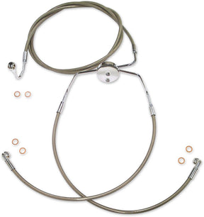 Magnum Shielding Brake Line Kit E Z Align Xr Abs Lowers Polished Chrome Braided Natural/Clear 67 1/4" Brake Lines Hoses Stainless Magnum Shielding
