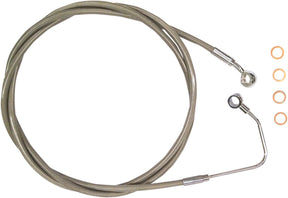 Magnum Shielding Brake Line Kit Abs Upper Front E Z Align Xr 68" Length Polished Chrome Braided Brake Lines Hoses Stainless Magnum Shielding