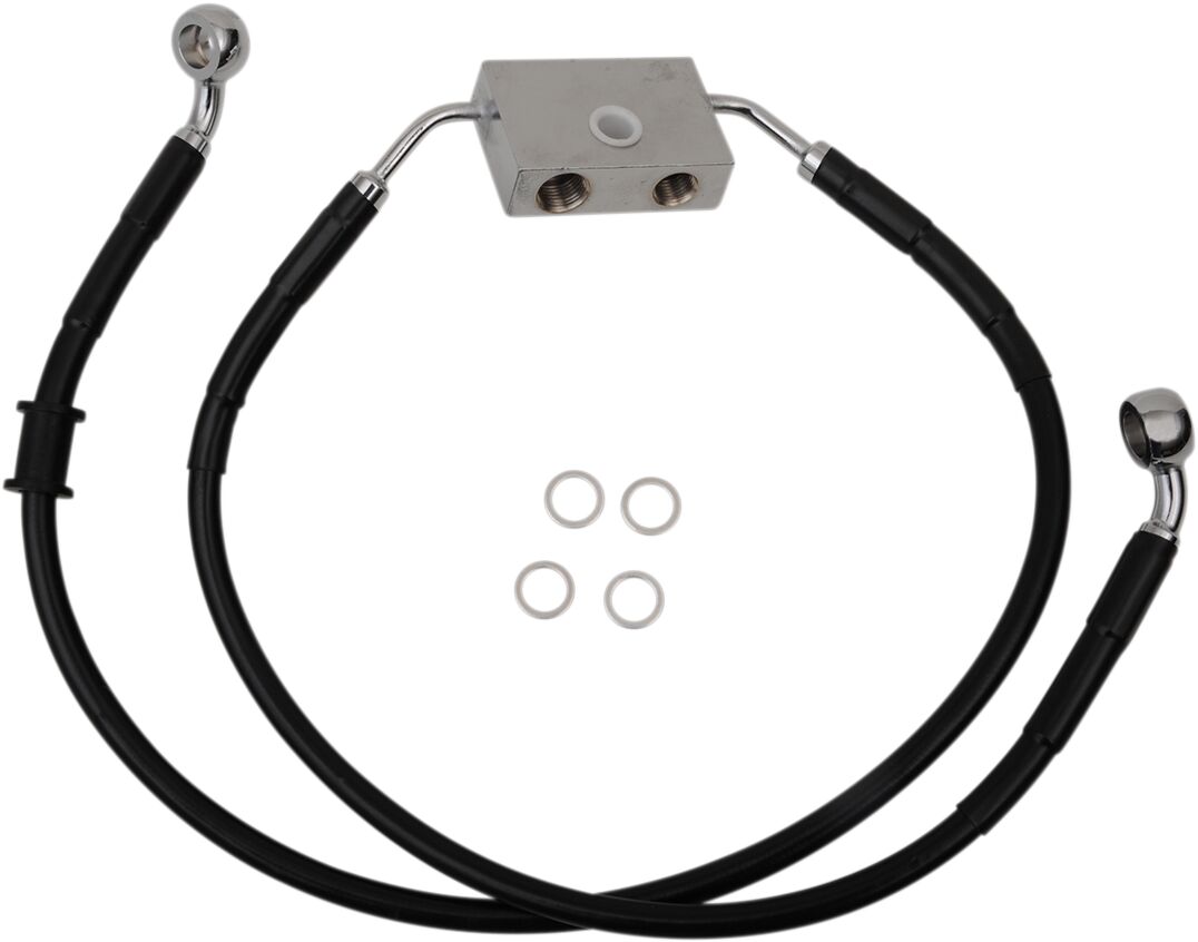 Drag Specialties Frt Brake Line Xl Bk +4 Brake Lines Hoses Stainless Drag Specialties
